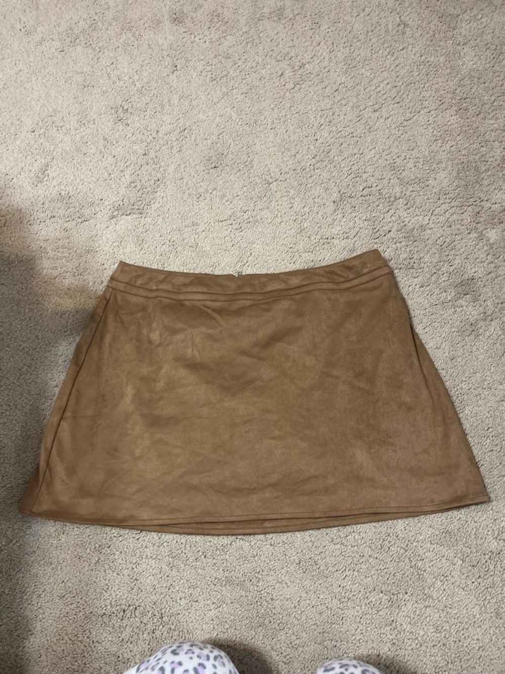Altard State Classic Tan Suede A-Line Skirt